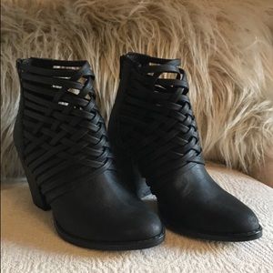 Pair of black leather boots